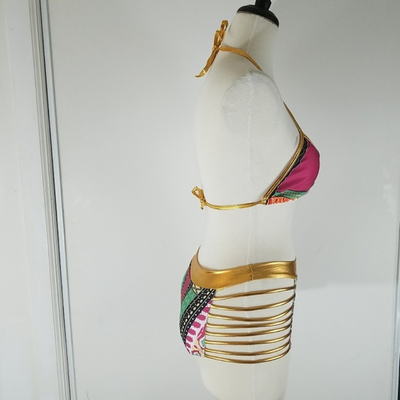 tribal print two-piece bikini  bathing suit - Picture 4 of 7